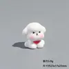 Resina Tridimensional Desenho Animado Fofo Cachorrinho Branco Animal Adorável Acessório DIY Decoração de Mesa Carro Ornamento