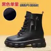 Botas estilo Martin para mujer, nuevo estilo 2026, versión coreana, forradas de felpa, otoño e invierno, botas de nieve, ajustadas, con suela gruesa, botas de media pantorrilla