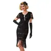 Vestido de Lentejuelas Estilo Gatsby Europeo y Americano Transfronterizo de los Años 1920 Vestido de Fiesta de Graduación Vestido de Baile Latino Ropa Retro con Flecos
