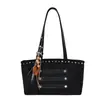 Bolso de hombro tipo tote grande transfronterizo para mujer, un bolso de mano elegante y versátil, con un diseño retro de gamuza