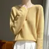 ¡75% Cachemira, 25% Seda de Morera! Suéter de Punto Holgado con Cuello Redondo para Mujer, Suéter Perezoso Sin Costuras, Suéter de Seda y Cachemira