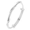 Pulsera Shake Voice Live Cobre Blanco Plateado Pluma Acompañaste Push-Pull Diseño Simple Pluma Sólida Pulsera Femenina para Novia