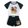 Ropa para niños del equipo Wang Wang, camiseta de manga corta de algodón, pantalones cortos, traje casual de dos piezas para niños de verano nuevos y atractivos.