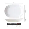 Prato Cerâmico Retangular Branco Puro Jingdezhen Simples Versátil Porcelana Óssea Prato Cerâmico Doméstico Prato para Peixe Prato para Frutos do Mar