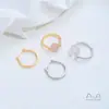 Cobre bañado en oro de 14K, base de anillo semiacabada abierta hueca brillante, material para manualidades, se puede usar directamente con accesorios