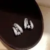 Anillo de Estrella Sombras en Capas Aguja de Plata Circonita Estrellas Pendientes de Botón Doble Capa Moda Simple Pendientes para el Trabajo Lujo Ligero Sensación de Alta Gama Accesorios para Pendientes