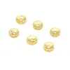 Anillo de Diamante Cóncavo Chapado en Oro Real de 18 Quilates que Conserva el Color Cuentas Espaciadoras en Forma de Moneda para Accesorios de Pulsera y Collar DIY D93