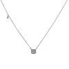 Collar de plata de ley S925 con circón cuadrado estilo billie eilish, cadena geométrica simple y de moda para la clavícula