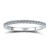 Anillo Femenino de Moissanita Transfronterizo, Anillo de Banda Única Chapado en Oro de 18 Quilates, Versátil Apilable Anillo de Moissanita de Plata de Ley 925 Venta al por Mayor