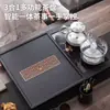 Bandeja de té de piedra negra dorada natural, juego eléctrico totalmente automático integrado, juego de té, bandeja de té con drenaje para el hogar, mesa de té de oficina
