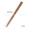 Palillos de madera maciza estilo japonés hechos de madera de nanmu, adecuados para uso doméstico, restaurantes y hoteles; palillos de madera portátiles y ligeros que se pueden personalizar con grabados
