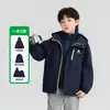 Jaqueta Infantil 3 em 1 Zuoxi para Meninos, Novo Modelo Outono 2026, Roupa de Exterior Impermeável para Crianças Maiores