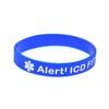 Pulseira de silicone com alerta médico para CDI com idioma de advertência, pulseira esportiva, tamanho adulto, anel de mão