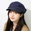Estilo Único Coreano Igual 2026 Novo Chapéu Bucket Retrô Estilo Workwear Boina Virada Costura Color Blocking Chapéu Octogonal