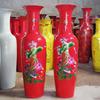Vaso de Chão de Cerâmica Jingdezhen Vermelho Chinês Flor de Peônia Dourada Vaso de Cerâmica Decoração Festiva de Abertura Ornamentos