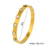Joyería de Acero de Titanio para Mujer, Pulsera de Esmeralda con Incrustaciones de Diamantes en Forma de Corazón Transfronteriza, Estilo Europeo y Americano Diario, Brazalete de Acero Inoxidable