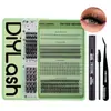 Conjunto Popular Transfronteiriço de Extensão de Cílios Postiços de Grande Capacidade DIY Cabelo de Cluster Único Auto-Enxertável Segmentado Curvatura D Natural Espesso