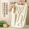 Cuchillo para Fruta, Tabla de Cortar para el Hogar, Cuchillo de Cocina, Tabla de Preparación de Comida para Bebés Dos en Uno, Juego de Cuchillos, Combinación de Tabla de Cortar con Almacenamiento