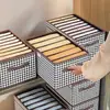 Caixa de armazenamento xadrez para dormitório guarda-roupa artefato de armazenamento para casa roupas calças cesta de armazenamento grande organizador dobrável