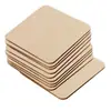 Piezas de Madera Redondas Hechas a Mano Cuadradas de Madera Tablero de Madera Pintado a Mano Creativo Pirograbado Madera de Álamo Tablero Redondo de Madera Tablero Delgado de Madera