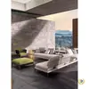 Sofá exterior de mimbre estilo nórdico, adecuado para patios, balcones, áreas de ocio al aire libre, terrazas, salas de estar y invernaderos; un juego de muebles de diseñador