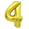 Balão decorativo de folha de alumínio dourado prateado digital de 32 polegadas para aniversário de um mês