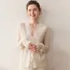 Cardigã de Malha Cashmere Francês Cor Sólida Solto Design Versátil Feminino Moda Top Suéter com Franjas Emagrecedor