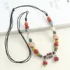 Nueva Colección de Collares: Accesorios de Cerámica Estilo Étnico Vintage para Suéteres, Colgantes Sencillos y Versátiles para Combinar con la Ropa