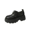 Sapatos de trabalho de sola grossa estilo britânico para mulheres, nova coleção de outono de 2026, estilo Mary Jane, sapatos JK pretos versáteis, mocassins