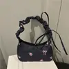 Bolso de Axila para Mujer 2025 Verano Nuevo Bolso de Hombro Único Bolso de Mano Estilo Pastoral Dulce y Fresco Japonés con Flores para Mujer