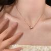 Accesorios de Collar con Letras para Mujer Collar de Acero de Titanio Lujo Ligero Nicho Cadena para Clavícula Sentido de Alta Gama para Mujer Cadena de Lana Colgante de Doble Anillo