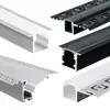 Luz Lineal LED Canaleta de Aluminio Empotrada Tira de Luz Dura de Aleación de Aluminio Lineal Negra Luz Lineal Montada en Superficie Canaleta de Aluminio