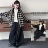 Roupas Infantis Estilo Coreano Outono Novidades Meninas Nicho Dupla Face Vestível com Capuz Jaqueta Casual Conjunto Retrô Jeans