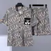 Conjunto de pijama de verano para hombre, shorts de manga corta, un conjunto completo, ligero, se puede usar afuera, conjunto de ropa para el hogar talla grande para verano