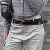 Cinto Americano Estilo Punk Resistente com Tachas de Estrela para Mulheres com Design Único, Cinto de Camurça com Fivela de Metal para Combinar com Jeans, Tendência