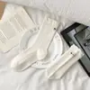 Calcetines de otoño e invierno hasta la pantorrilla, calcetines de tela gris hasta la pantorrilla, calcetines apilables, calcetines de algodón transpirables, algodón puro