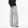Calça Casual Oversized Lisa de Algodão Puro 320g para Outono