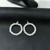 Brincos redondos de zircônia simples e com personalidade retrô, brincos brilhantes de temperamento, brincos versáteis