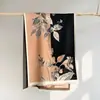 Bufanda chal jacquard retro imitación cachemir para mujer, nuevo estilo otoño e invierno, bloques de color flor de magnolia, versión coreana de moda, pañuelo de cuello versátil