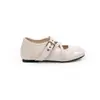 Primer Encuentro Zapatos de Ballet Mary Jane Planos con Tira Cruzada Puntiagudos Redondos que Aumentan la Altura 4.5cm Juveniles para Mujer