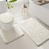 Tapete de Piso de Color Sólido Nuevo Transfronterizo Baño Antideslizante de Tres Piezas Tapete para Inodoro Puerta de Baño Absorbente Hogar Tapete para Pies