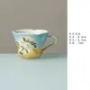 Taza de Té de Cerámica con Mango Pintado a Mano Miyan Gradiente Gardenia, Taza de Anfitrión de Alto Valor para Uso Doméstico con Posavasos, Juego de Té Kung Fu