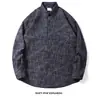 Camisa de Cuadros con Textura Seersucker para Hombre, Primavera y Otoño, Manga Larga, Casual, Delgada 10838