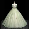 Vestido de noche verde 2026 otoño nuevo estilo bosque para examen vocal y de piano actuación vestido tutú para ceremonia de adulto