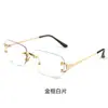 Nuevas gafas de sol sin montura de borde cortado transfronterizas para mujer, estilo callejero de moda, gafas de sol únicas de montura cuadrada, protección UV, gafas de moda