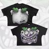 Camiseta Oversize de Manga Corta Estampado Plano de Personaje de Dibujos Animados Gótico Harajuku para Hombres y Mujeres, Top de Algodón Puro Hip-Hop Venta al por Mayor