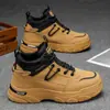Otoño Hombre Nuevo Botas Martin de Caña Alta Botas de Trabajo Versátiles de Moda para Sitio de Construcción Antideslizantes Botines Casuales