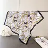Lenço Quadrado Estampado de Seda Sintética com Padrão de Corrente Clássico, Xale, Lenço de Pescoço, Gravata de Pescoço de Alta Qualidade, Lenço Quadrado Pequeno, Lenço de Cabeça, Lenço de Seda, Lenço para Mulheres
