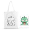 Bolsa de Tela Trendy de Caricatura Creativa para Dibujo y Garabatos DIY para Niños, Personalizable con Logo, Bolsa de Lona