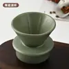 Bule de cerâmica verde para café coado à mão, filtro estilo inglês para uso doméstico, conjunto de xícaras de filtro de café vintage, equipamento para café drip